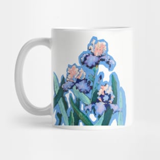 Pastel flowers blue iris Mug